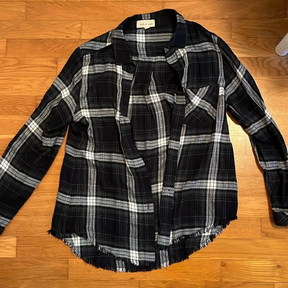 Soft black and white flannel